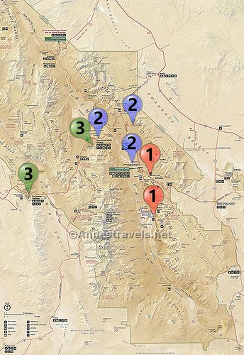 3 Day Hiking Itinerary Map for Death Valley National Park, California