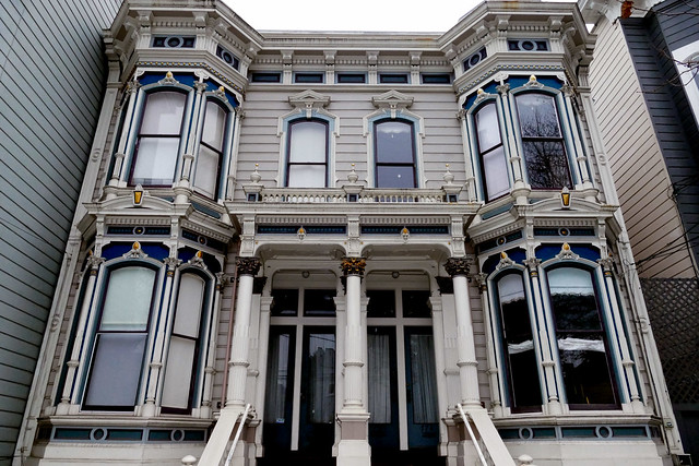 san francisco slow streets:  shotwell street; residential victorian architecture 1-22*