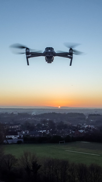 Drones at sunset