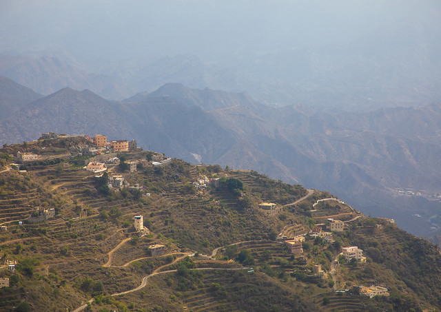 Village in the mountain near the Yemen border, Jizan Province, Faifa Mountains, Saudi Arabia