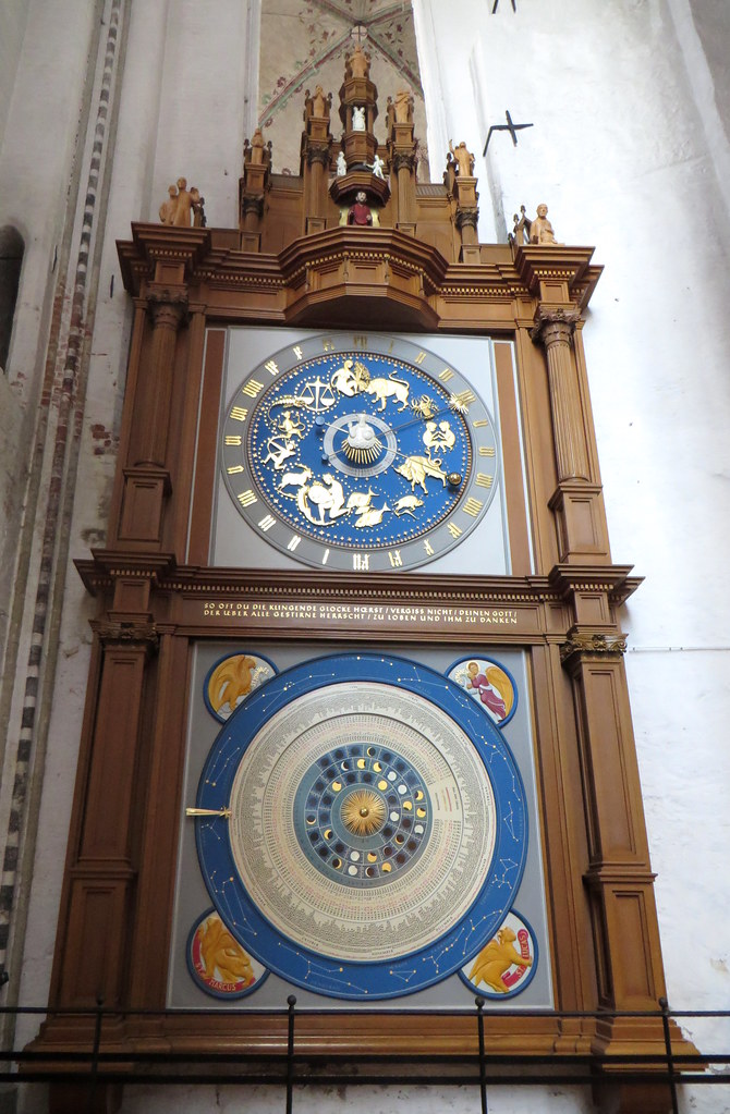 Nouvelle horloge astronomique, 1960-1967, Paul Behrens, Eglise Ste Marie-Marienkirche, Lübeck, Schleswig-Holstein, Allemagne.