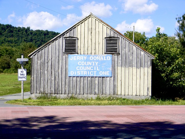 Barn with sign