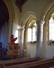 Cam in the pulpit and the leaning arcade