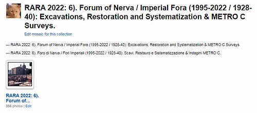 RARA 2022: 6). Foro di Nerva / Fori Imperiali (1995-2022 / 1928-40): Scavi, Restauro e Sistematizzazione & Indagini METRO C; in Archivio (1 di 357 = Foto, Stampa & PDF).