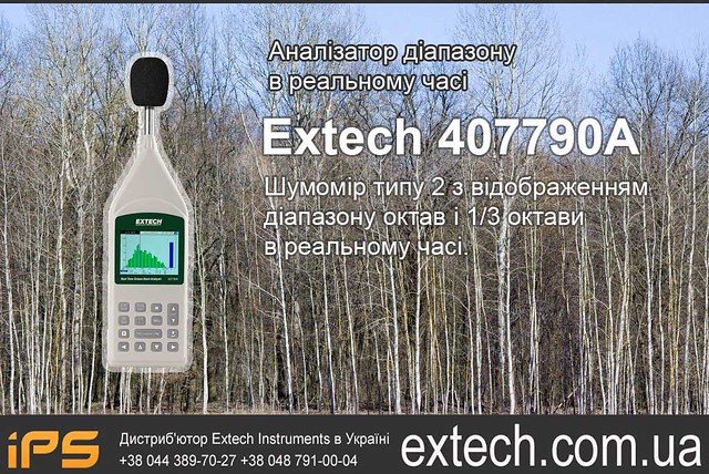 Extech 407790A. Аналізатор діапазонів звуку в режимі реального часу.