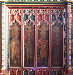 The Litcham screen (south): IX: St Gregory, X: St Edmund, XI: St Armel?, XII: St Jeron