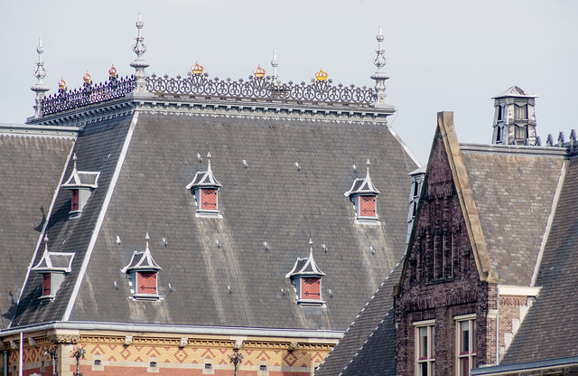 Building with Decorative Crowns on Roof (What is this Building?) - Amsterdam 2