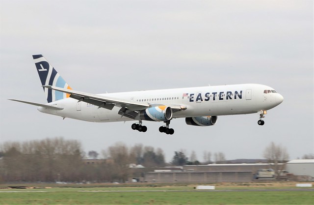 eastern airlines b767-336er n705kw landing at shannon 21/1/22.