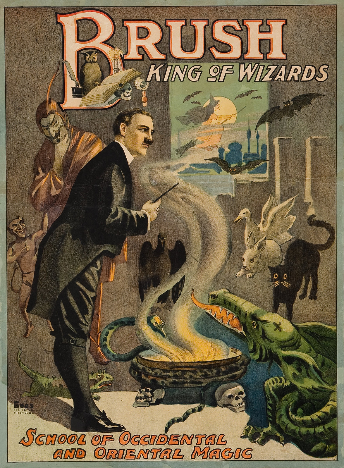 Brush King of Wizards Vintage Poster (c. 1895)