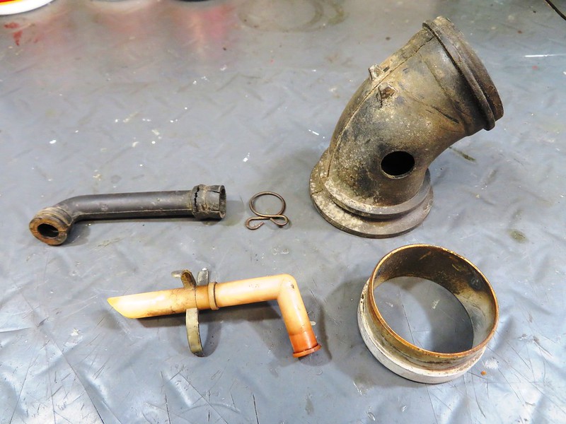 Air Box Carburetor Air Horn With Crankcase Rebreather Hose And Fittings