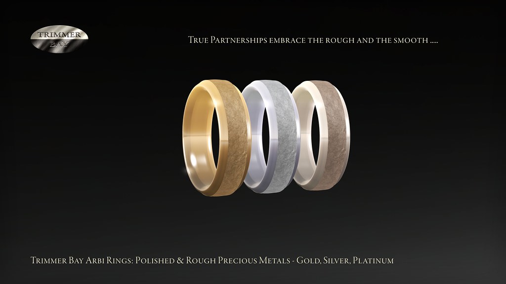 TRIMMER BAY Arbi Style Rings in Rough & Smooth Precious Metals