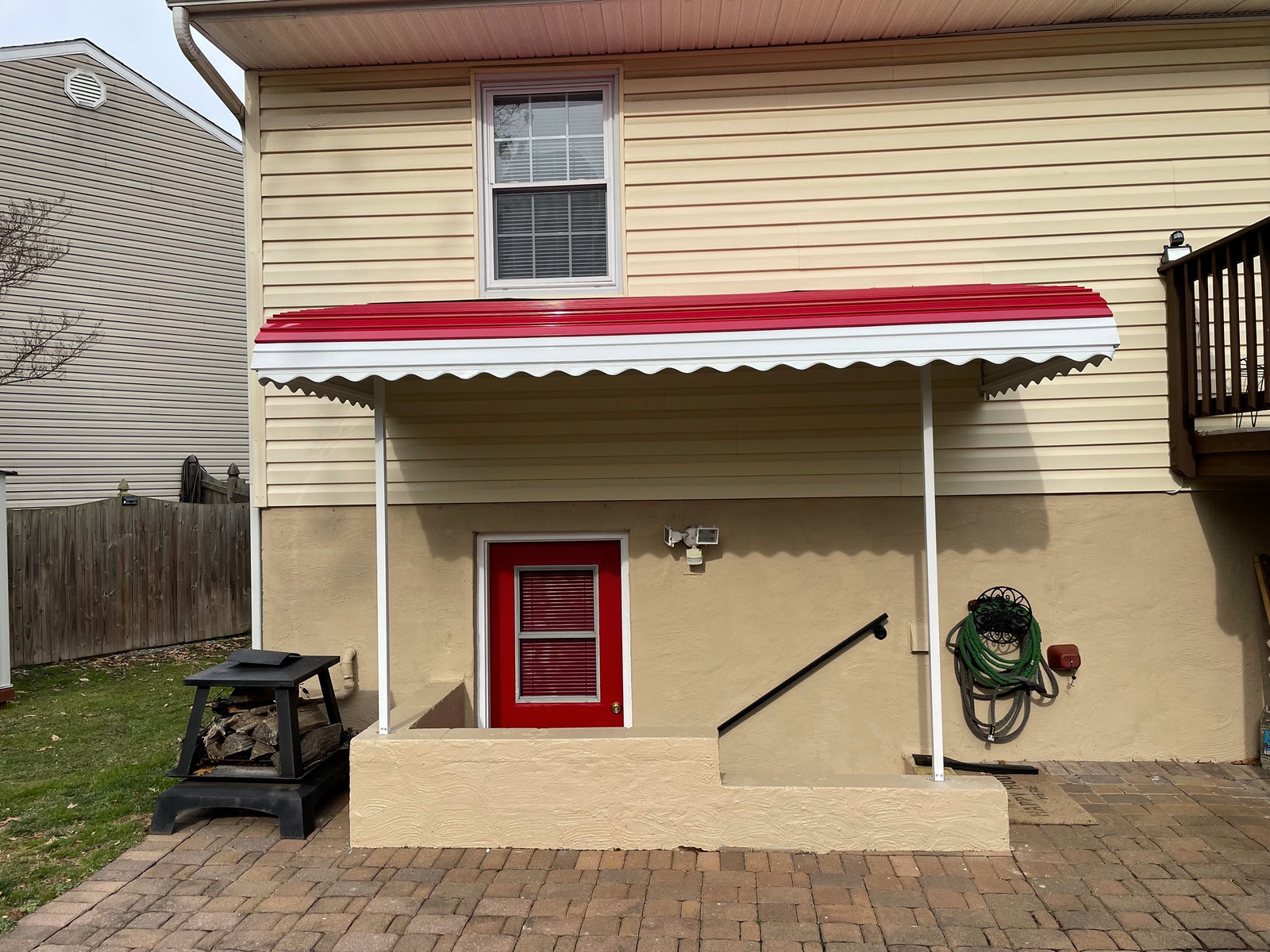 Red Aluminum Stairwell Awning-Baltimore-DC-Hoffman