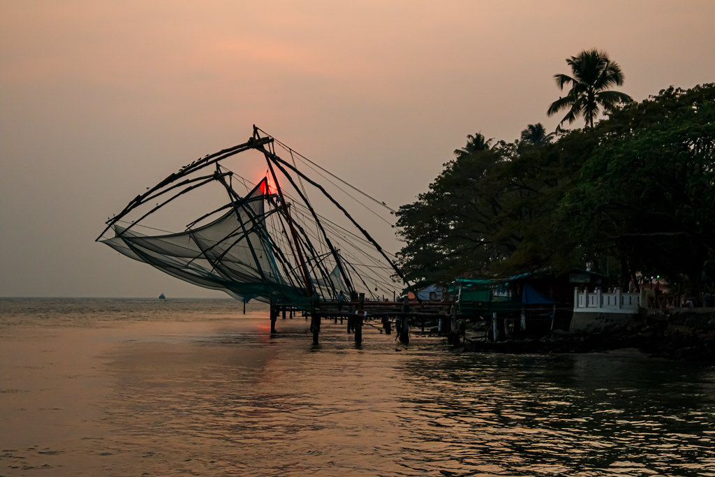 Fishing nets, Kochi, Kerala India 8 februari 2016