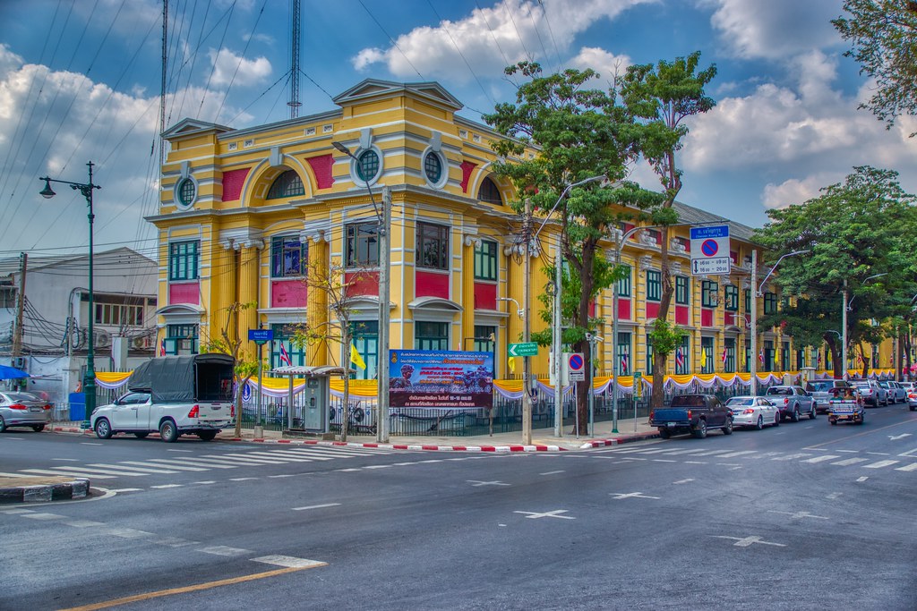 Street corner at the Territorial Defense Command in Bangkok, Thailand