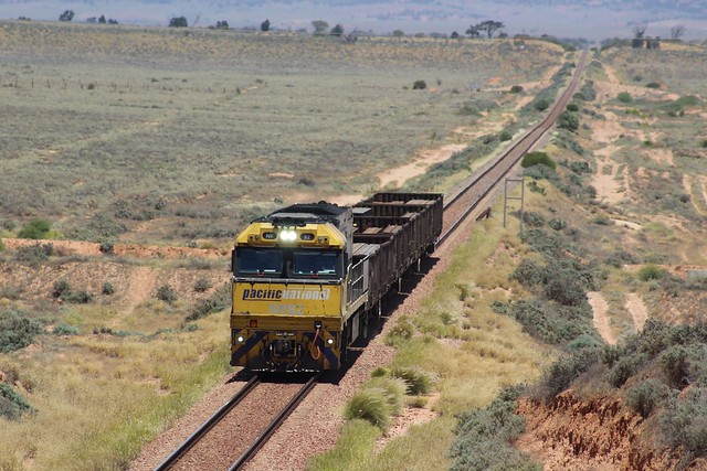 6460 with NR82 just on the outskirts of port Augusta on its way back from Whyalla on Wednesday 5th of January 2022