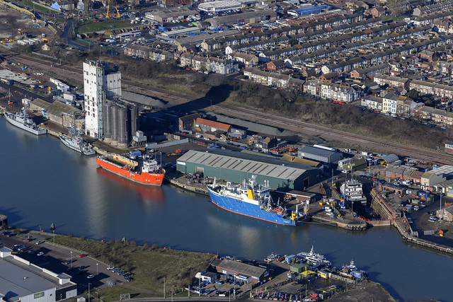 Lowestoft aerial image - Inner Harbour