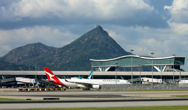 Qantas Airways A330-300 VH-QPH parked at HKG/VHHH