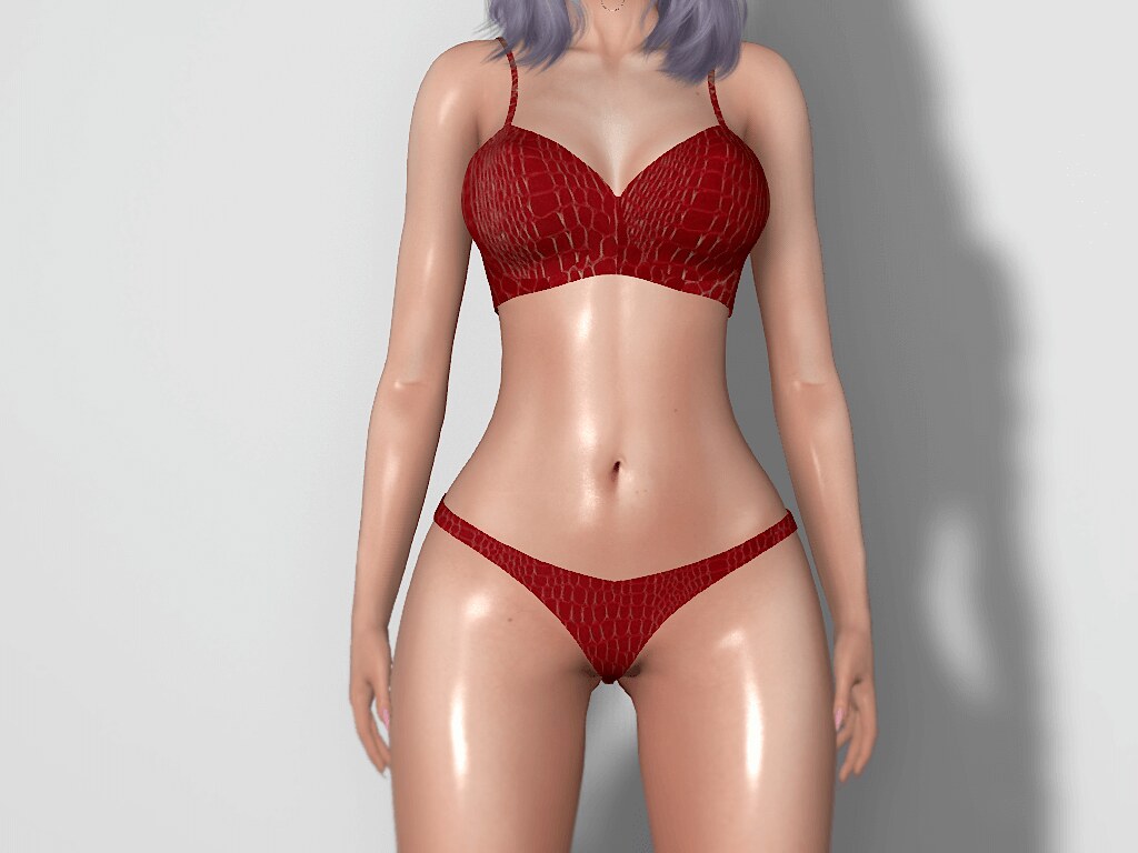 Red Leather, Bra & Panties- marketplace.secondlife.com/p/Ch…