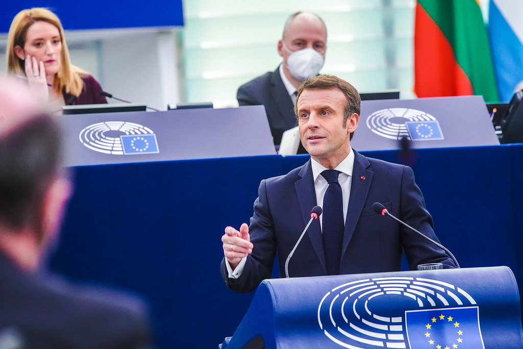 2022年擔任歐盟輪值主席，是馬克宏展現對抗氣候變遷的絕佳舞台。圖片來源：European Parliament／Flickr（CC-BY-4.0）