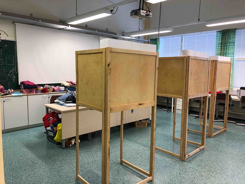Voting booths in class room