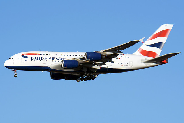 G-XLED BRITISH AIRWAYS Airbus A380-841 (Heathrow EGLL) 17/01/2022