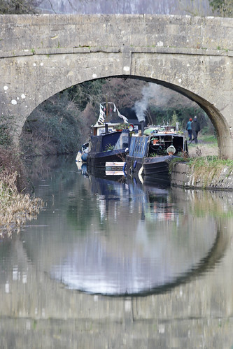 Framed by the bridge by smir_001, Life on the Canal Narrowboats under the bridge, one of many across the Kennet and Avon Canal. The Ke