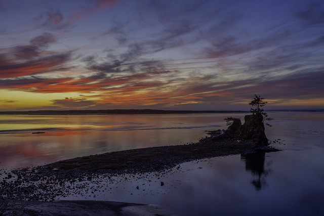 Siletz Bay, Oregon, at Sunset, January 2022