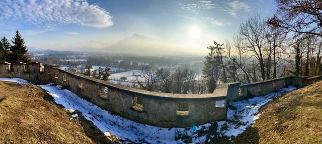 Panorama from the Richterhöhe on Mönchsberg above Salzburg