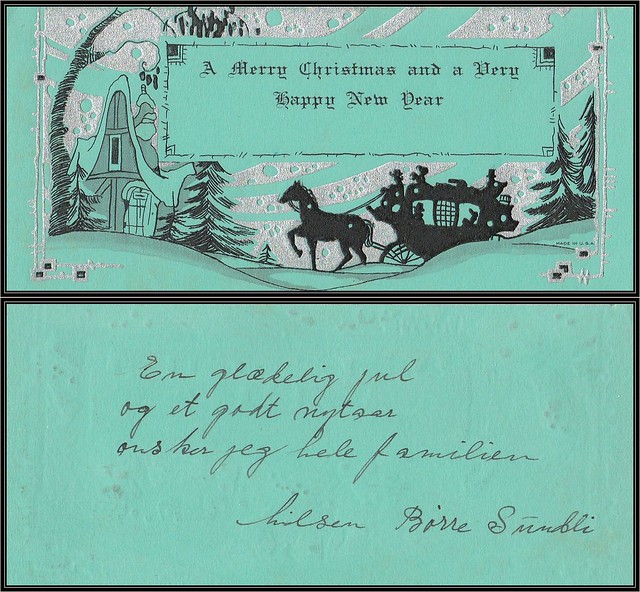 British Columbia / B.C. Postal History / Mini Christmas Card & Cover - 8 November / 18 December 1930 - TOLFINO, B.C. to Bjugn, Norway via Nidaros, Norway (mini Christmas card) - A Merry Christmas and a Very Happy New Year!