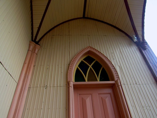 Detail of the porch. Barbacoas, Puriscal municipality heritage-designated church