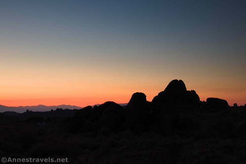 Pre-sunrise colors to the south of the Alabama Hills, California