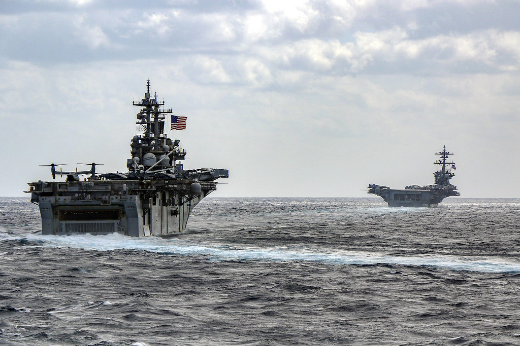 USS Essex and USS Abraham Lincoln transit the Philippine Sea