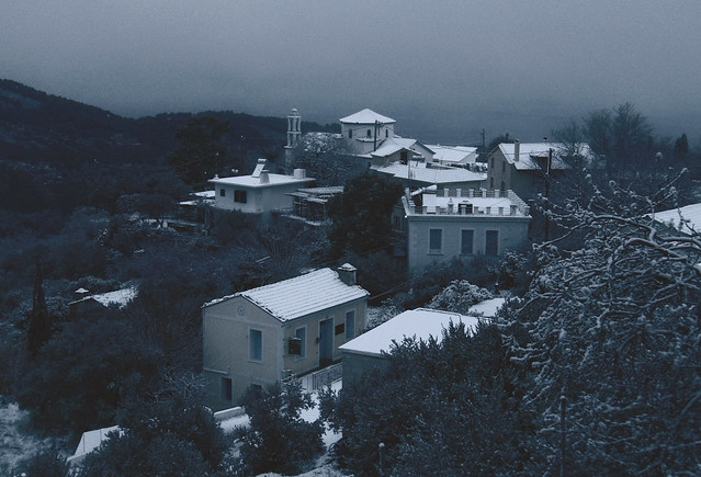 The village in the snow