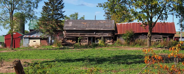 Abandoned farmstead with derelict log cabin, Castlederg Side Road, Caledon, Ontario