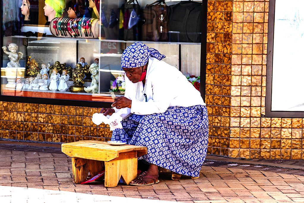Woman selling phone top up pins on 1-27-22--Windhoek copy