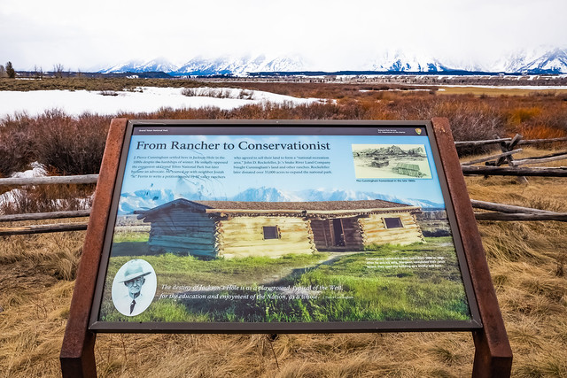 Interpretive Sign about Cunningham Cabin in Grand Teton National Park