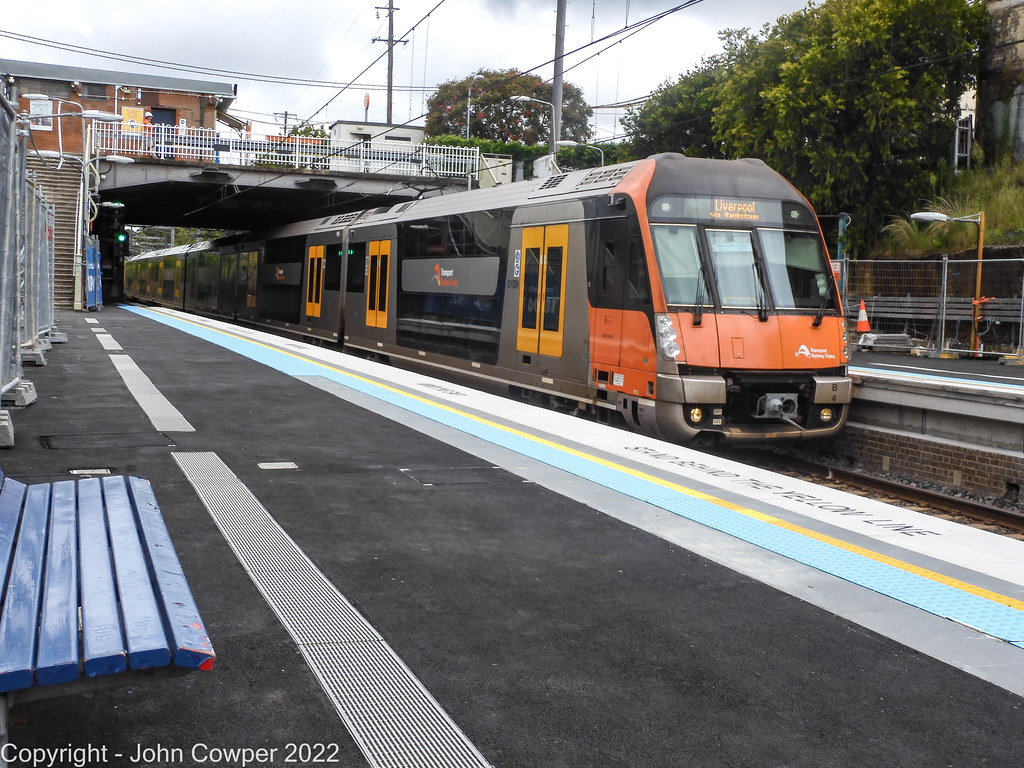 Sydney Metro - Hurlstone Park - B4 enters the station. Ticket Office and steps behind