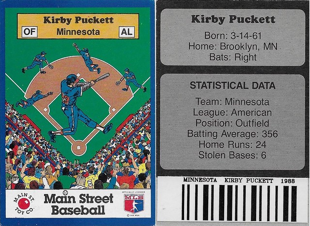 1989 Main Street Baseball with Bar Code - Puckett, Kirby