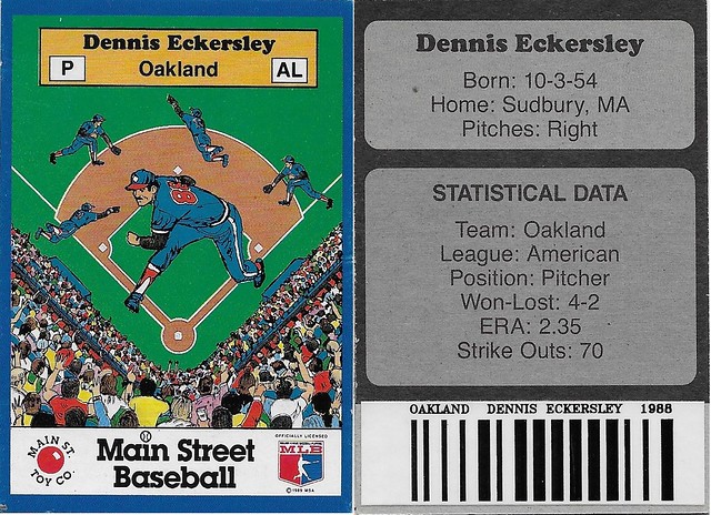 1989 Main Street Baseball with Bar Code - Eckersley, Dennis