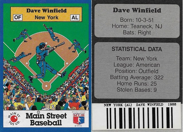 1989 Main Street Baseball with Bar Code - Winfield, Dave