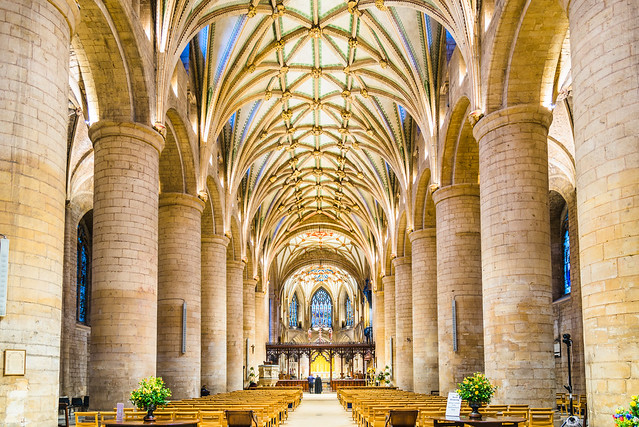 Tewkesbury Abbey, View East Along the Nave