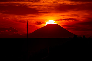Diamond Fuji -Sunset over Mt. Fuji (Matsudo, Chiba, Japan)