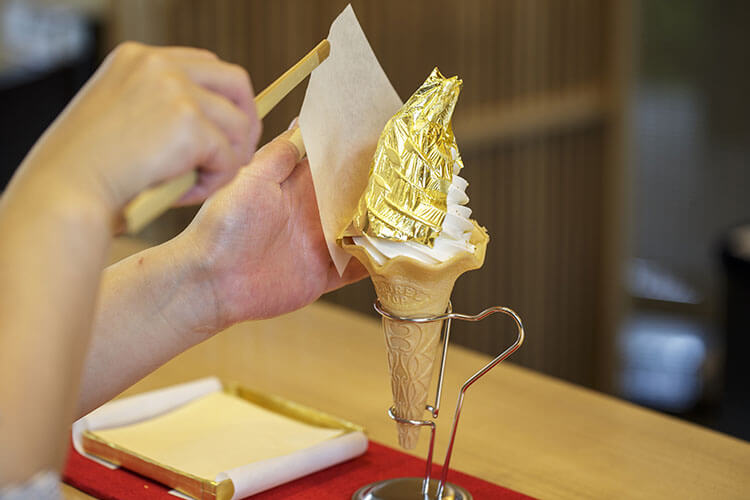 Gold Leaf Kagayaki Soft Ice Cream