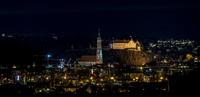 Burg und Domblick bei Nacht @ Landshut