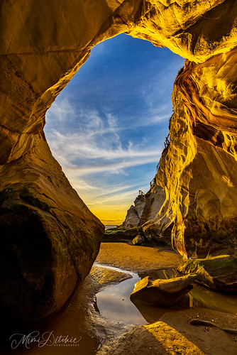 Golden Cave by Mimi Ditchie, This is my favorite north Pismo Beach cave, taken at low tide early in January. By this time of the