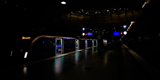 Subway  to Messestadt Ost with open doors