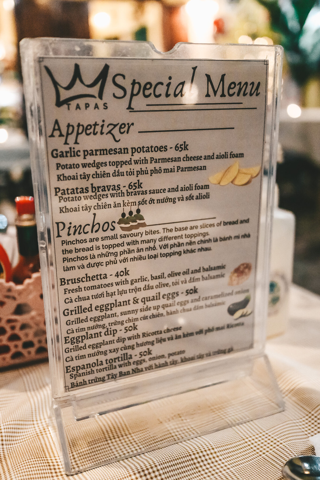 special menu Hai Ròm Tapas Bar QN