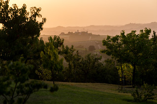 Sunset over the vineyards around Fontanile