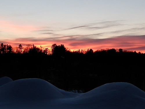 January Sunset by Just_a_dude_with_a_hobby., The sun sets on the horizon on a late January day in Livermore Falls, ME.
