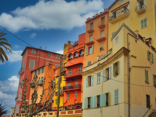 Colorful buildings in different shapes